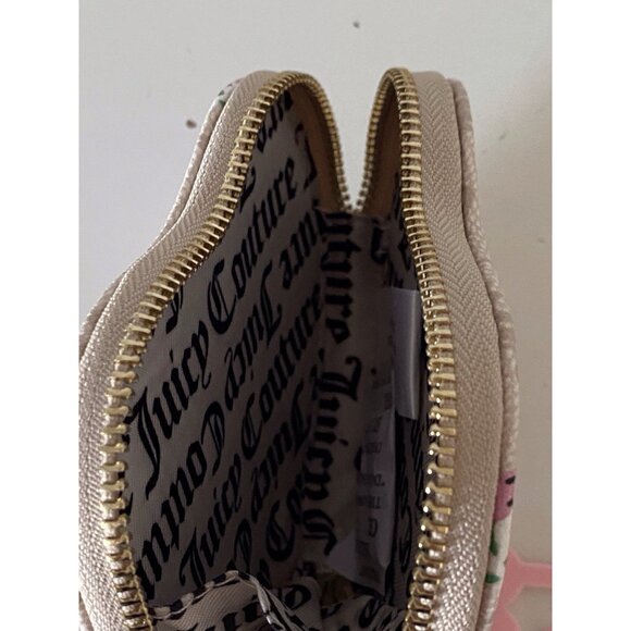 Juicy Couture Berry Sweet Coin Purse Wristlet Sandstone Cherry Blossom NEW - Picture 7 of 9